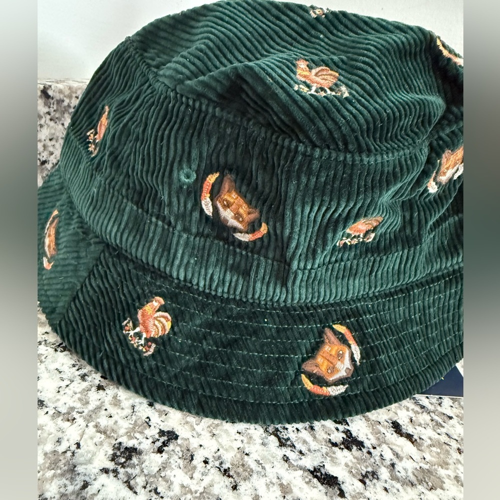 Polo Ralph Lauren Corduroy Bucket Hat Preppy Fox & Rooster Embroidered NWT S/M‎